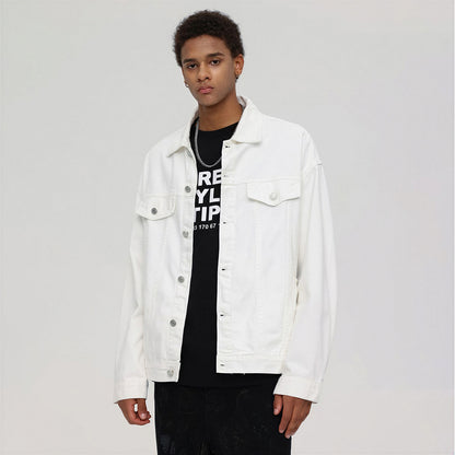 Unisex Spring Pigment Dyed Oversized Denim Trucker Jacket