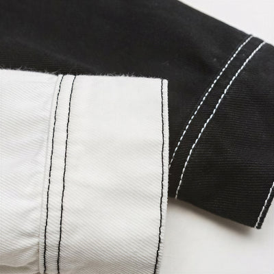 Unisex Spring Contrast Stitch Oversized Workwear Jacket