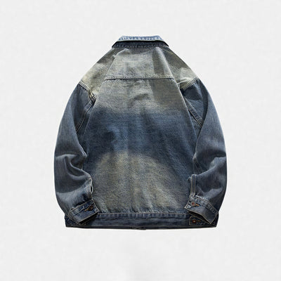 Unisex Spring Vintage Washed Oversized Denim Trucker Jacket