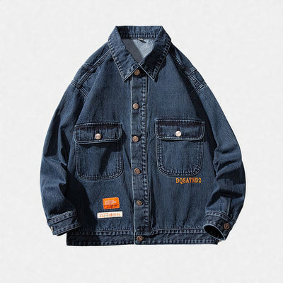 Unisex Spring Oversized Black Denim Jacket