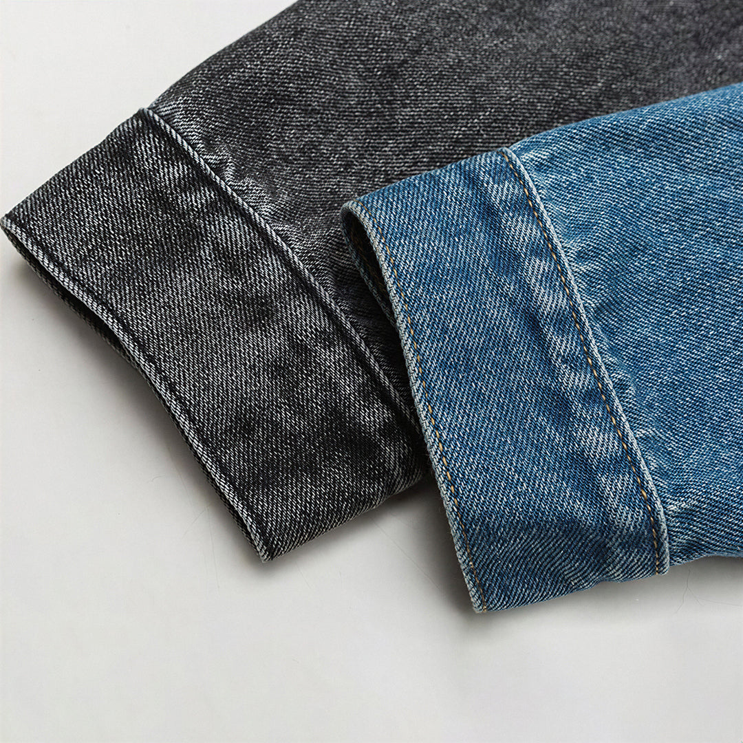 Unisex Spring Washed Patchwork Oversized Denim Trucker Jacket