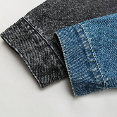 Unisex Spring Washed Patchwork Oversized Denim Trucker Jacket