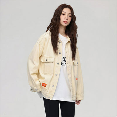 Unisex Spring Oversized Black Denim Jacket