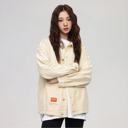 Unisex Spring Oversized Black Denim Jacket