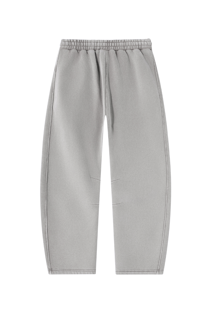 Unisex Fall Clothing Fleece-Lined Curved Wide-Leg Pants