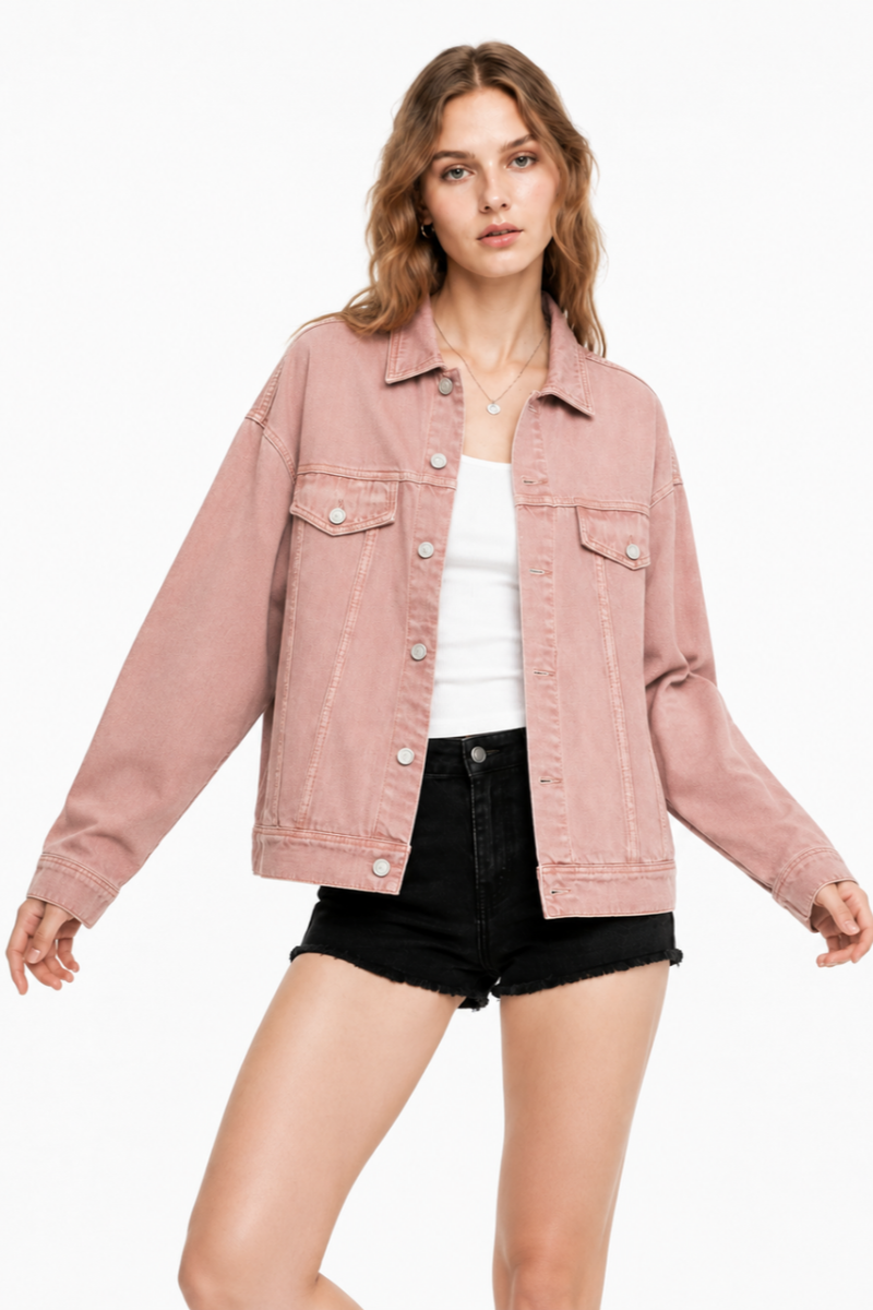 Women's & Unisex Oversized Washed Denim Jacket