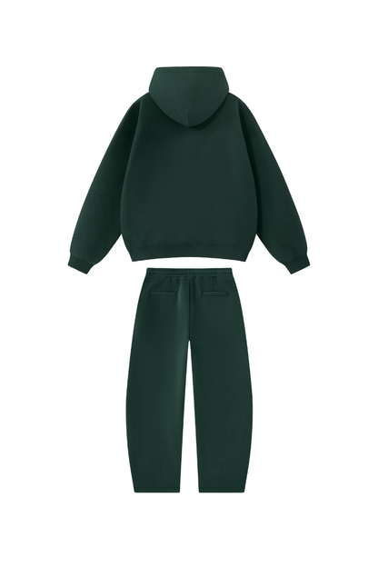 Men Fall Clothing Boxy Fleece Hoodie Wide-Leg Pants Set