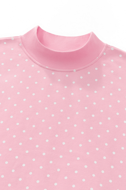 Women All Season Cozy Polka Dot Relaxed 2-Piece Shorts Set