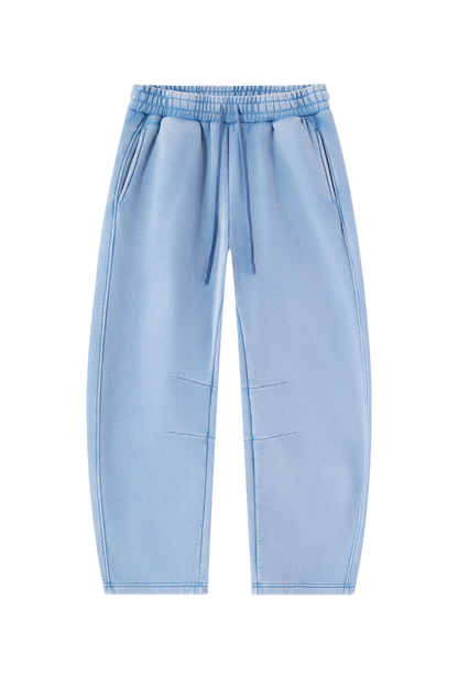 Unisex Fall Clothing Fleece-Lined Curved Wide-Leg Pants