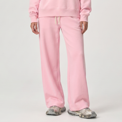 Unisex Spring Cotton Wide-Leg Drawstring Pocket Sweatpants