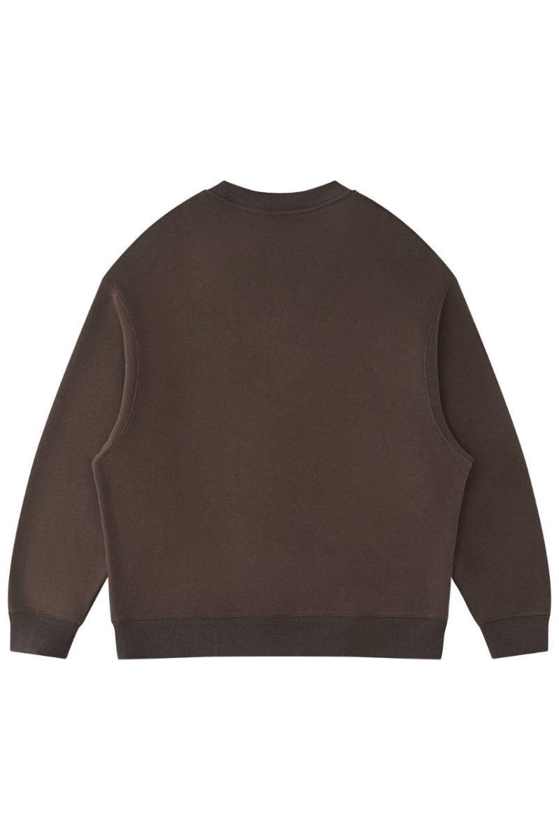 Unisex Fall Winter Fleece-Lined Loose Crewneck Sweatshirt