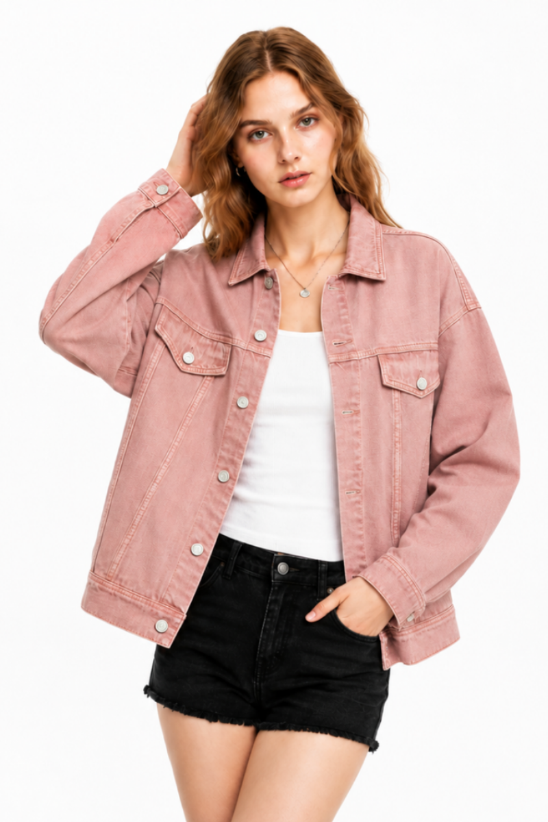 Women's & Unisex Oversized Washed Denim Jacket