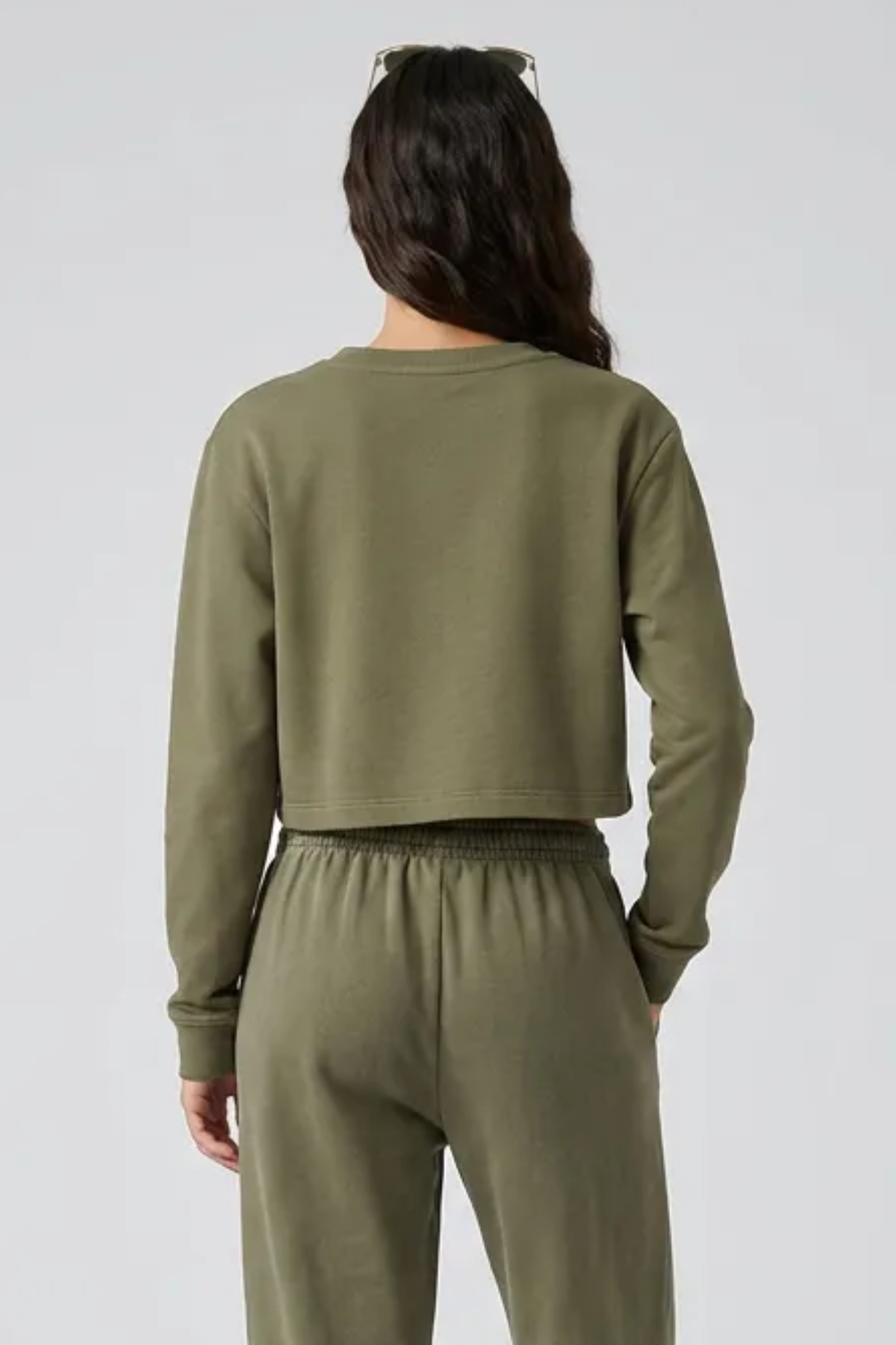 Women's Washed Raw Cut Patchwork Boxy Crewneck Sweatshirt
