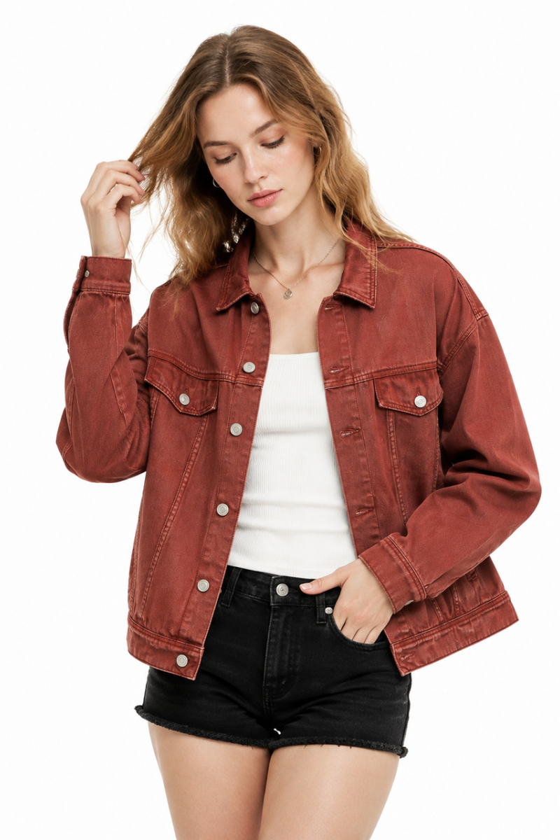 Women's & Unisex Oversized Washed Denim Jacket