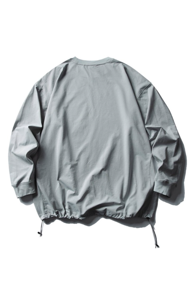 Unisex Spring Drawstring-Hem Relaxed Long-Sleeve T-Shirt