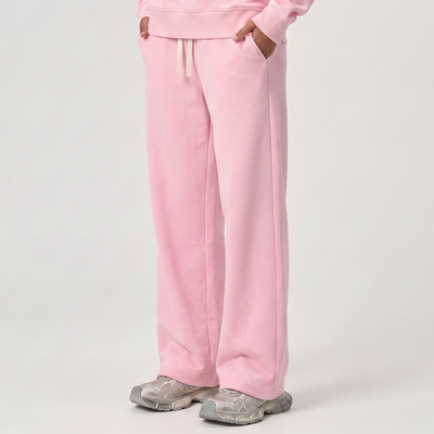 Unisex Spring Cotton Wide-Leg Drawstring Pocket Sweatpants