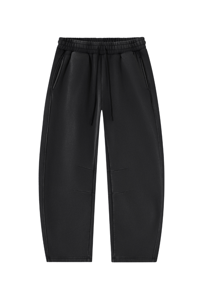 Unisex Fall Clothing Fleece-Lined Curved Wide-Leg Pants