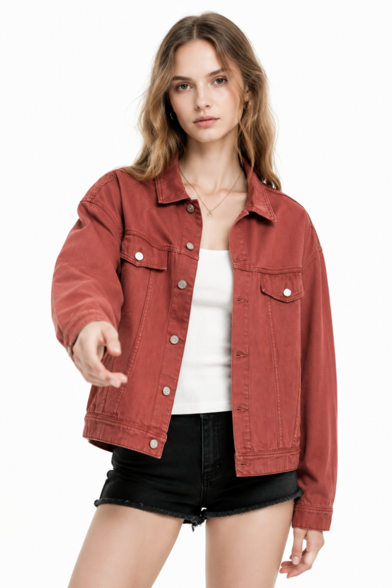 Women's & Unisex Oversized Washed Denim Jacket