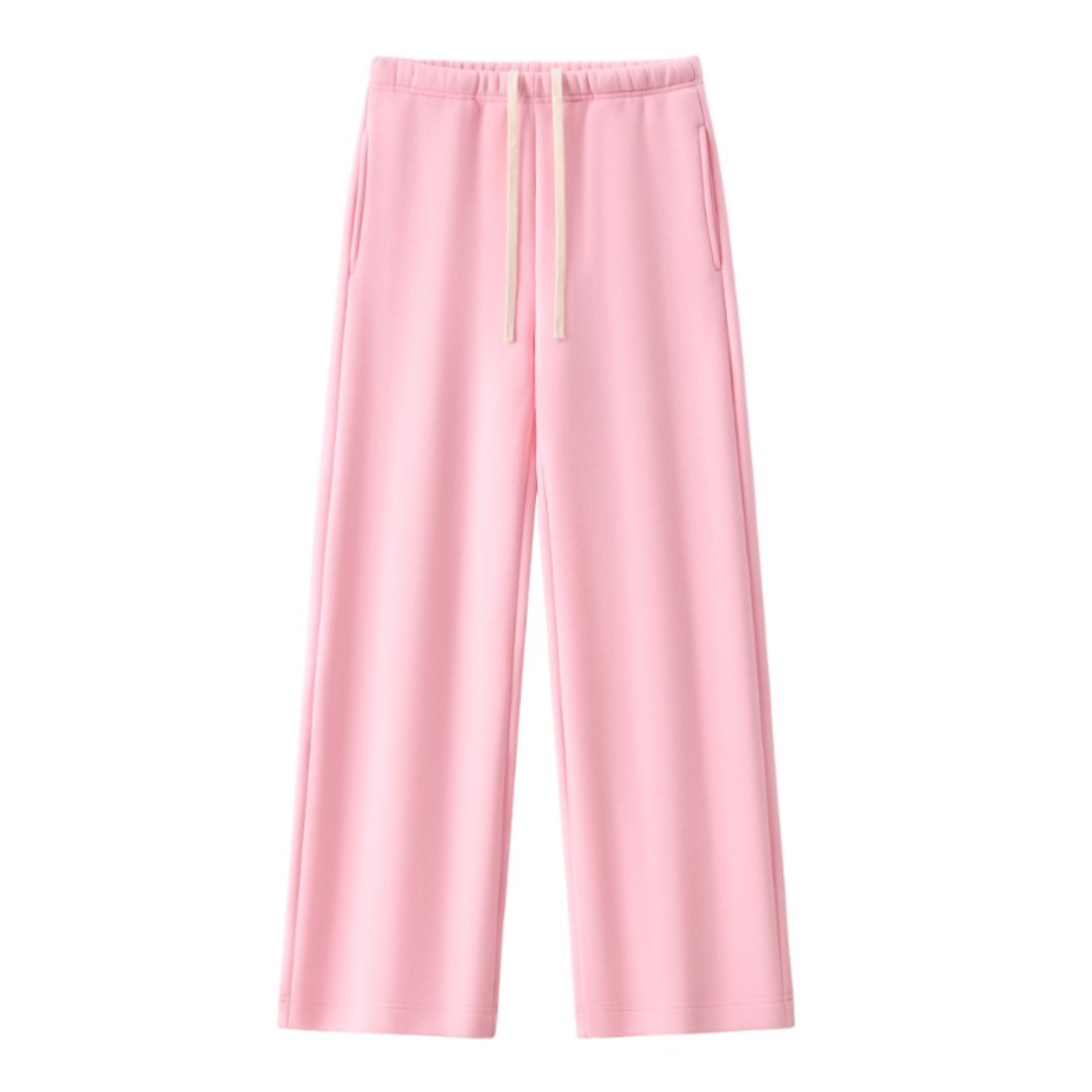 Unisex Spring Cotton Wide-Leg Drawstring Pocket Sweatpants