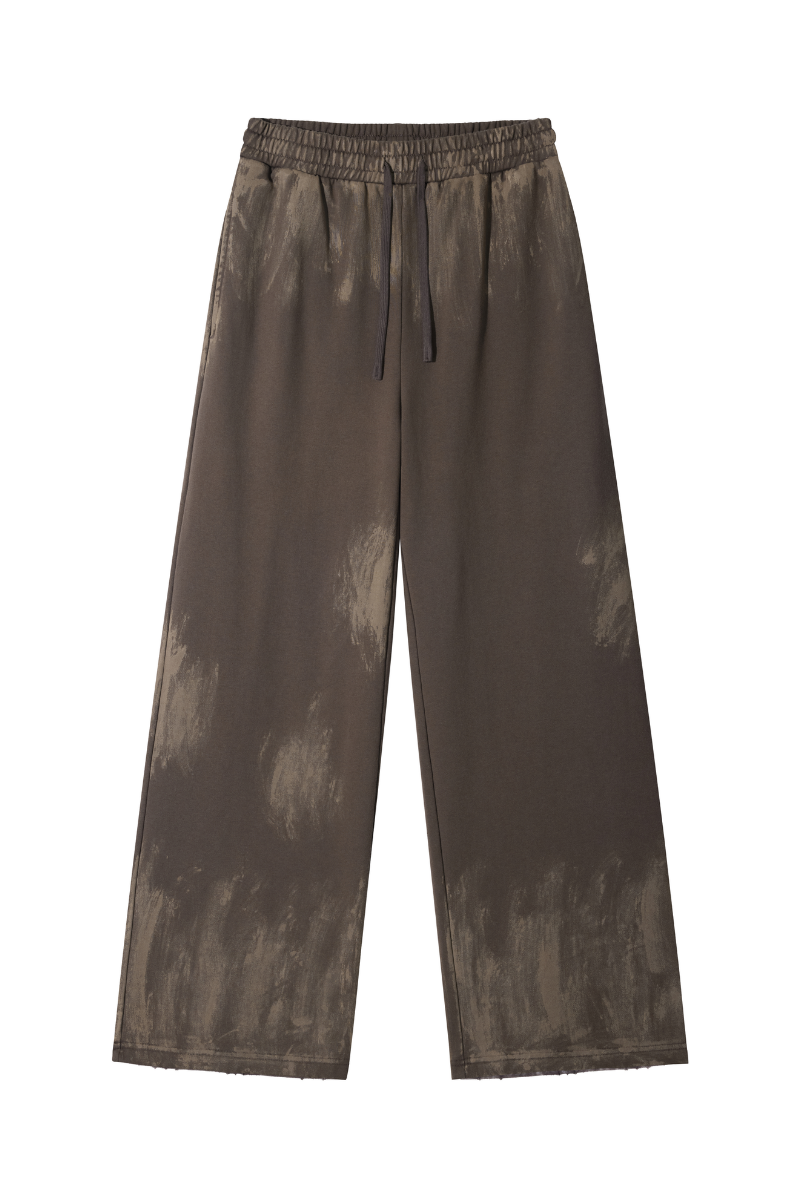 Men Fall Clothing Vintage Paint Straight Leg Sweatpants