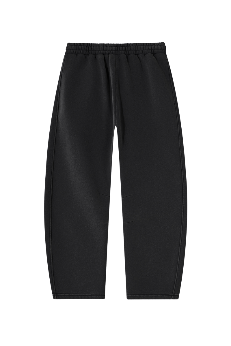 Unisex Fall Clothing Fleece-Lined Curved Wide-Leg Pants