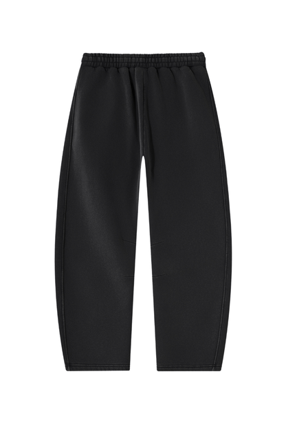 Unisex Fall Clothing Fleece-Lined Curved Wide-Leg Pants