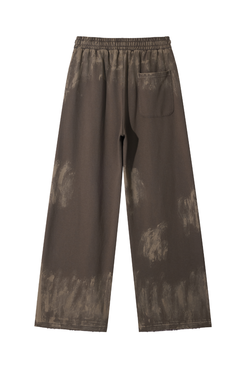 Men Fall Clothing Vintage Paint Straight Leg Sweatpants