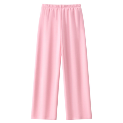 Unisex Spring Cotton Wide-Leg Drawstring Pocket Sweatpants