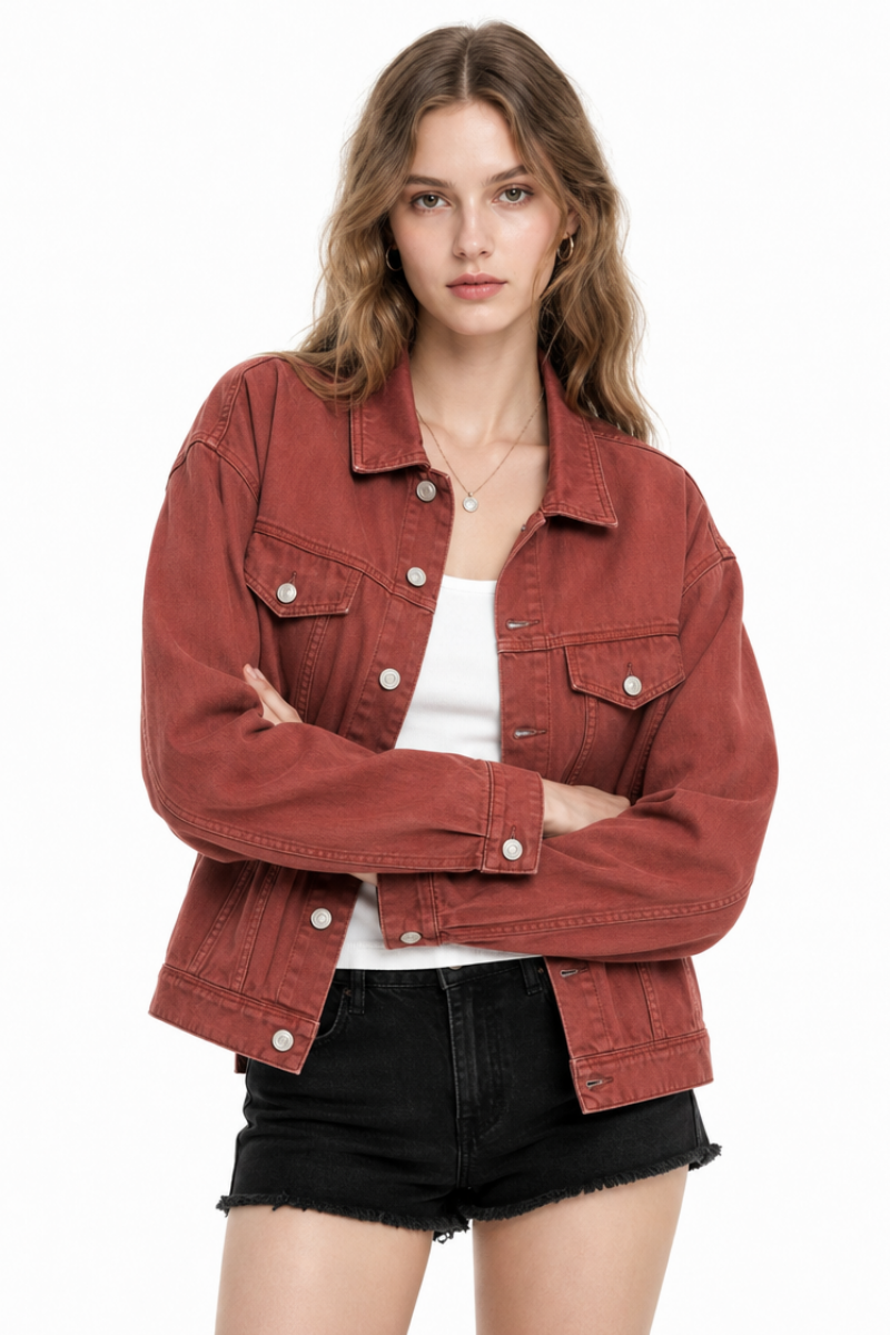 Women's & Unisex Oversized Washed Denim Jacket