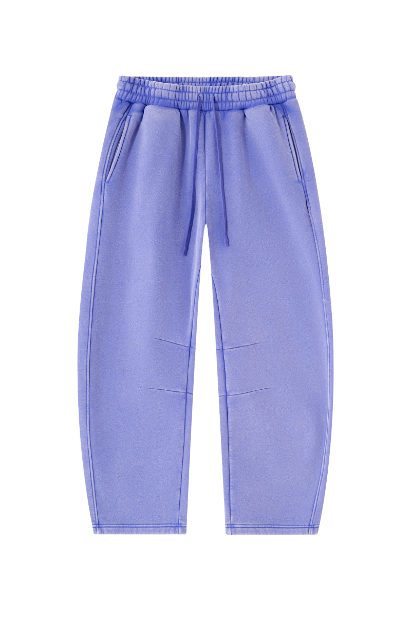 Unisex Fall Clothing Fleece-Lined Curved Wide-Leg Pants