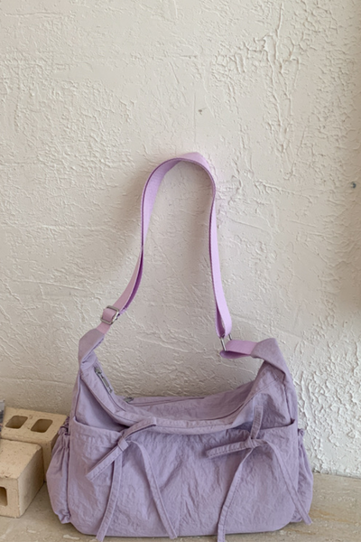 Unisex All Season Solid Bow Large Hobo Crossbody Bag