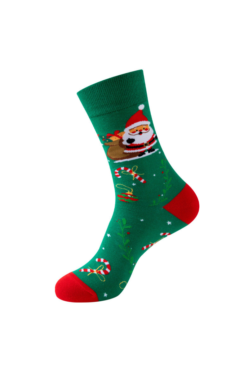 Unisex Fall Winter Festive Cartoon Christmas Crew Socks