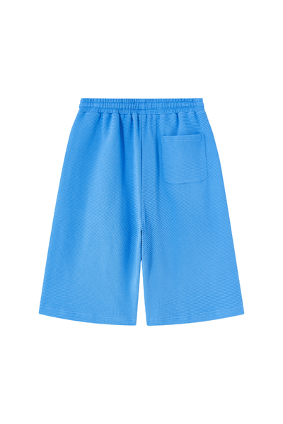 Unisex Summer Waffle Knit Drawstring Knee Length Shorts