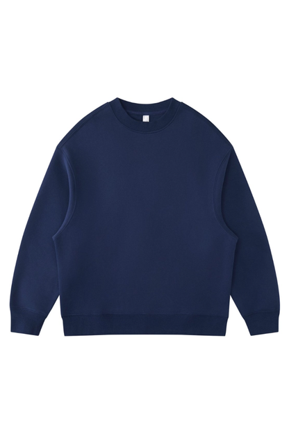 Unisex Fall Winter Fleece-Lined Loose Crewneck Sweatshirt