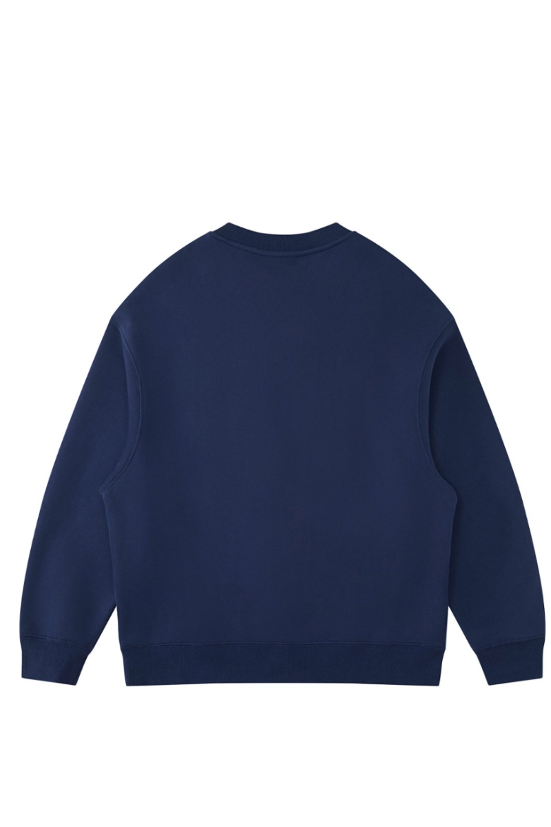 Men's Fall Winter Fleece-Lined Loose Crewneck Sweatshirt
