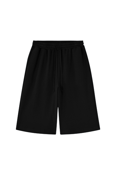 Unisex Summer Waffle Knit Drawstring Knee Length Shorts