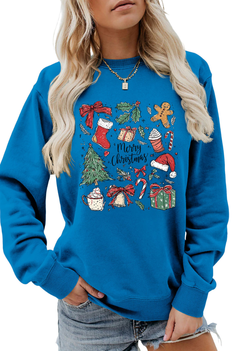 Women Winter Merry Christmas Gift Graphic Sweatshirt
