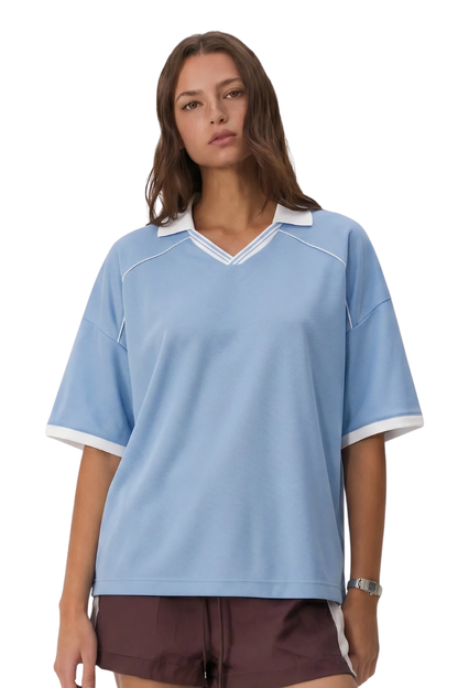 Women's Summer Colorblock Cooling Quick Dry Boxy Polo