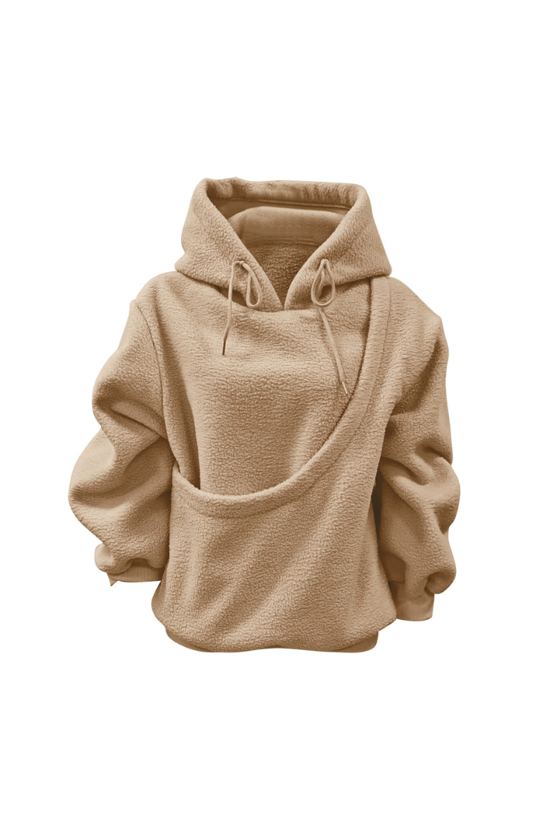 Women Fall Clothing Alpaca Fleece Pet Pocket Hoodie
