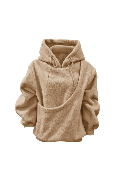 Women Fall Clothing Alpaca Fleece Pet Pocket Hoodie