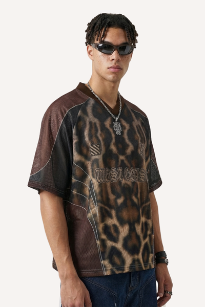 Men's Summer West Coast Leopard Mesh Tee