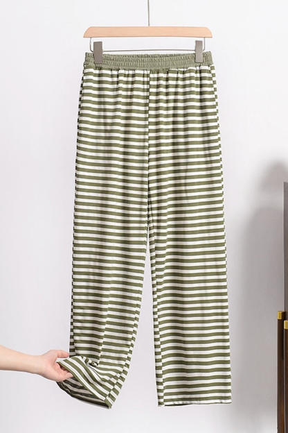 Women All Season Striped Straight Leg Lounge Pants