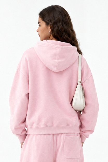 Women Fall Clothing Vintage 360G Boxy Two-Way Zip Hoodie