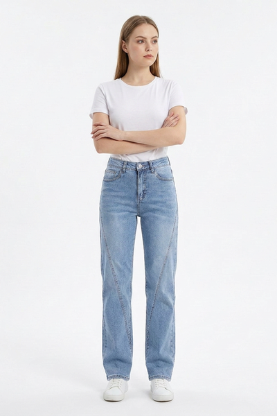 Women's Classic High Waist Stretch Straight Leg Jeans