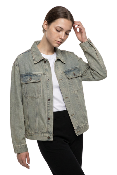 Women's Classic Vintage Blue Relaxed Fit Denim Jacket
