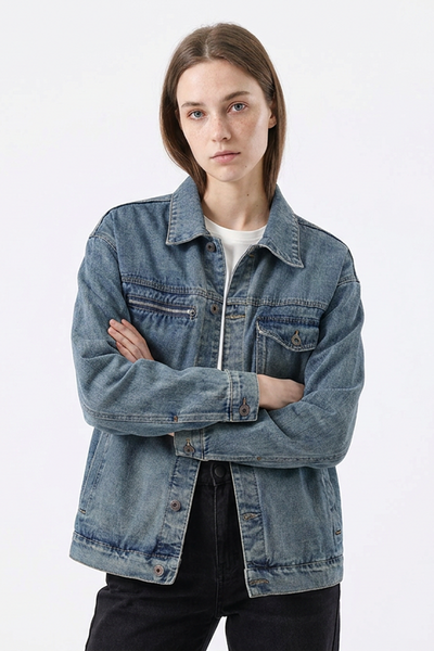 Women's Retro Wash Oversized Denim Jacket
