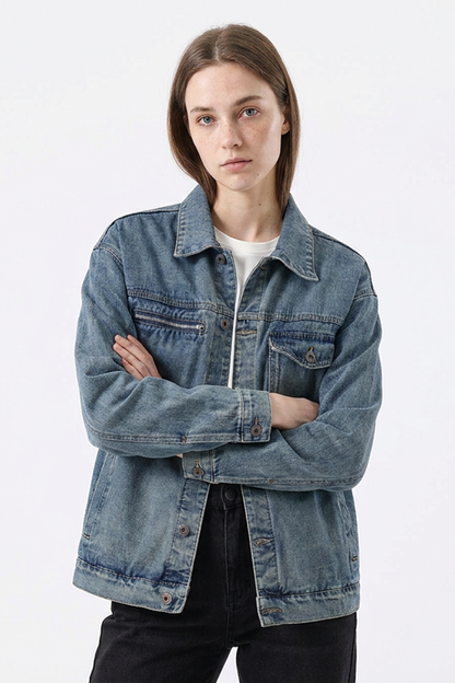 Women's Retro Wash Oversized Denim Jacket