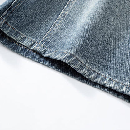 Men's Summer Light Wash Carpenter Baggy Denim Shorts
