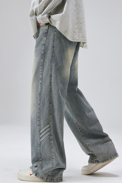 Men's Summer Tencel Draped Wide Leg Denim Pants