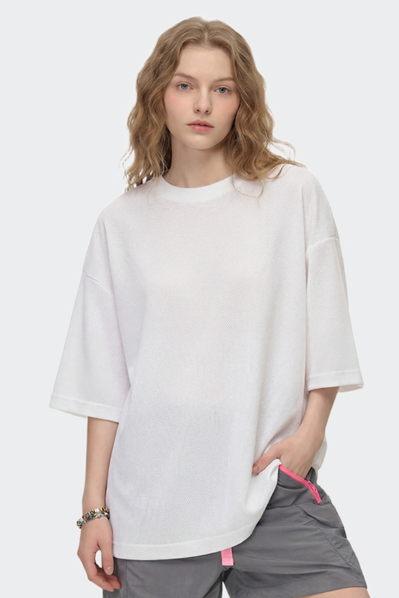 Men's Boxy Street Mesh Retro Patchwork Breathable Tee